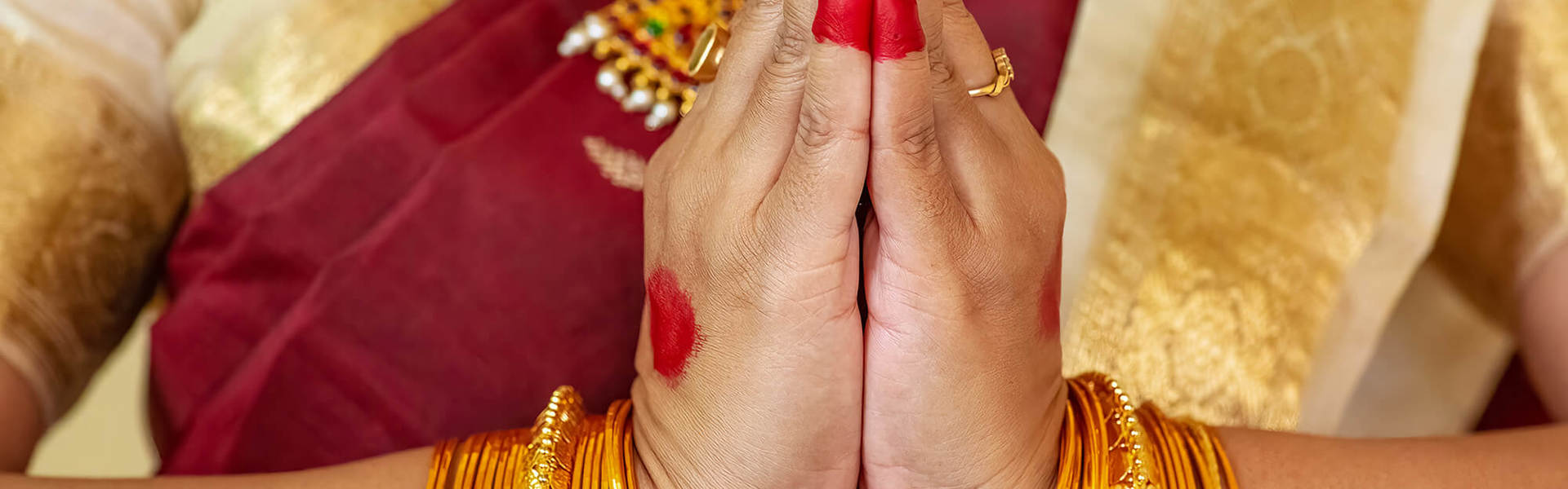 Indian dancer with hands together