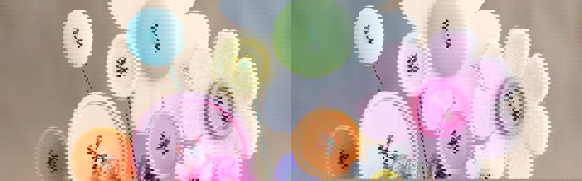 Main image: a button flower bouquet, using a salt shaker as a vase, and buttons and felt in different colours and sizes - an easy DIY gift for someone special.