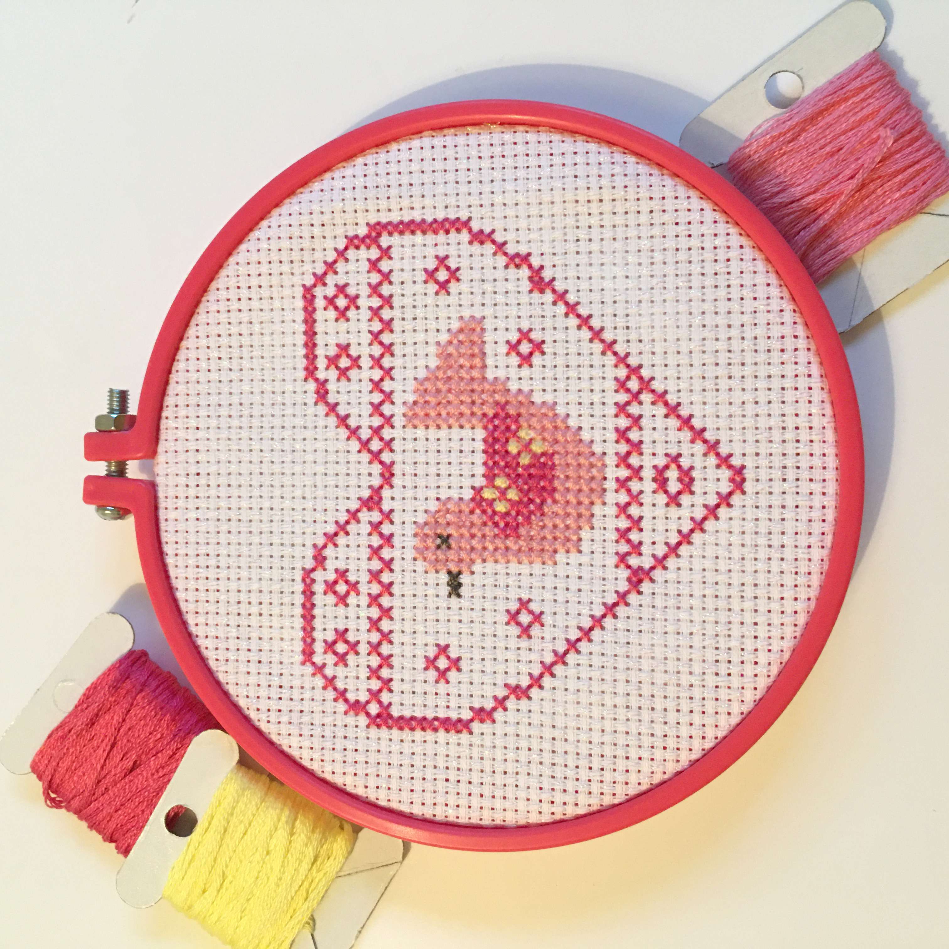 Cross Stitch Scandi Bird Hoop Pattern Nicola Hulks Image 1