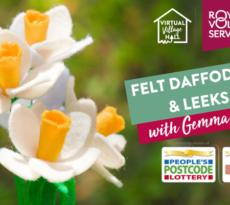 A bunch of three felt daffodils