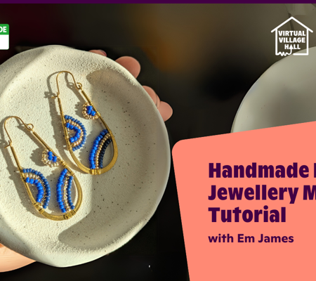 Text reads, "Handmade Beaded Jewellery Making Tutorial with Em James" over the main image at the top of this page.