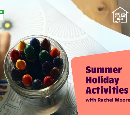 Text reads, "Summer Holiday Activities with Rachel Moore" over the main image at the top of this page