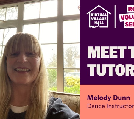 Text reads, "Meet The Tutor, Melody Dunn, Dance Instructor" over an image of Melody smiling.