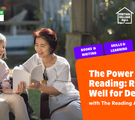 Text reads, "The Power of Reading: Reading well for Dementia with the reading agency" over the main image at the top of this page.