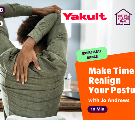 Text reads, "Make Time To Realign Your Posture with Jo Andrews - Get Moving Week" over the main image at the top of this page.