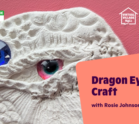 Text reads, "Dragon Eye Craft with Rosie Johnson" over the main image at the top of this page.