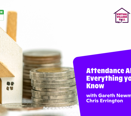 Text reads, "Attendance Allowance Everything You Need To Know with Gareth Newman & Chris Errington" over the main image the top of this page.