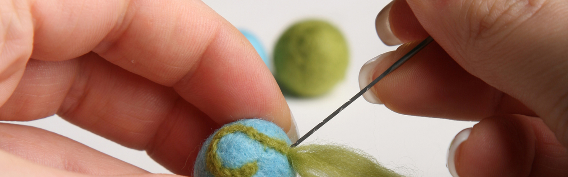 a close up of needle felting