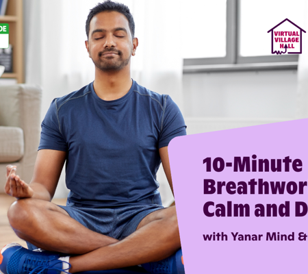 Text reads, "10 Minute Breathwork To Calm And Destress With Yanar Mind and Movement" over the main image at the top of this page.