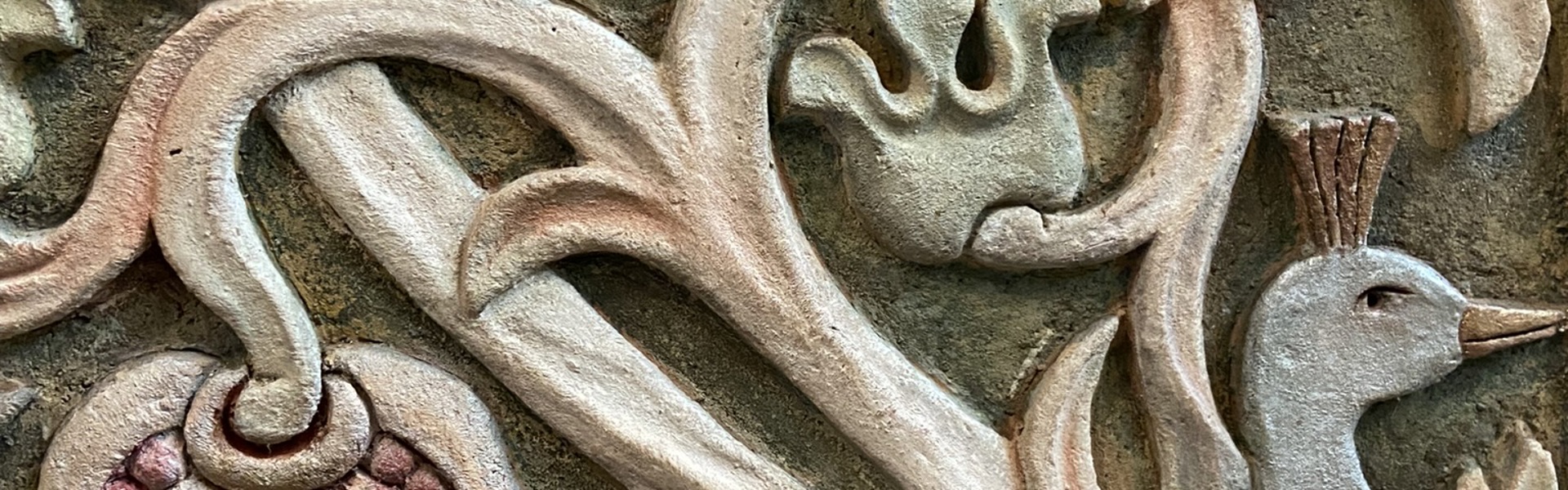 Main Image; Beautiful bas-relief art work by artist and ceramicist, Mary Seton Watts, aka Mary Seton (Fraser) Tytler.