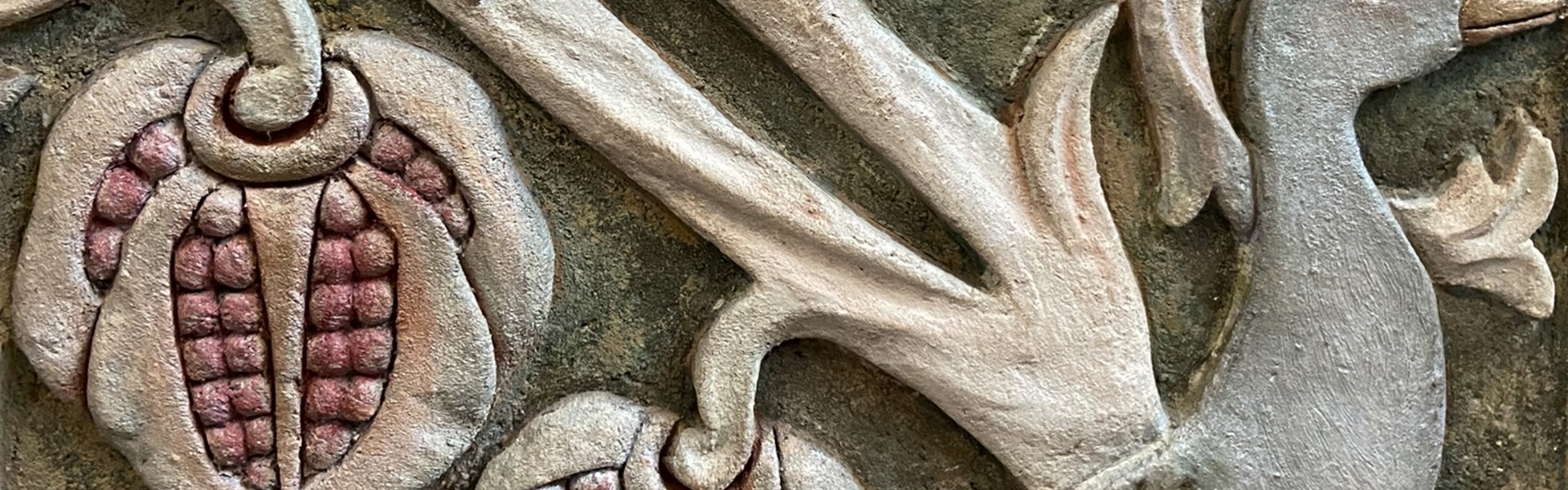 Main Image; Beautiful bas-relief art work by artist and ceramicist, Mary Seton Watts, aka Mary Seton (Fraser) Tytler.