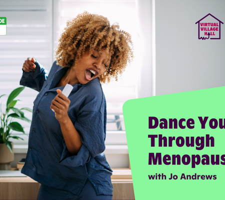 Text reads, "Dance Your Way Through Menopause with Jo Andrews" over the main image at the top of this page.