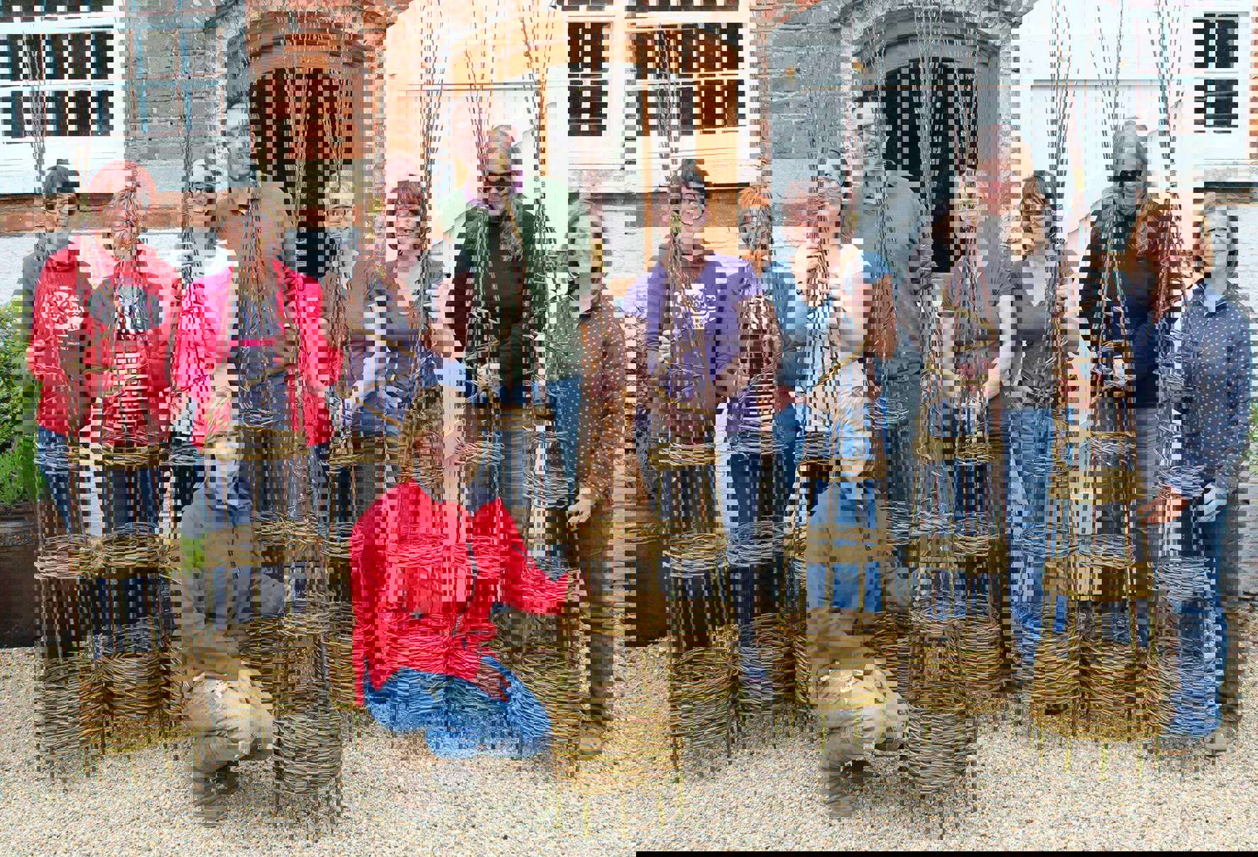 Main Image: A photo of a willow craft workshop from Blooming Crafty