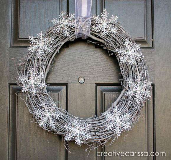 a winter door wreath made by Kate Nisbet