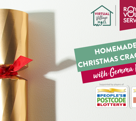 a gold Christmas cracker with red ribbon bows on a white background