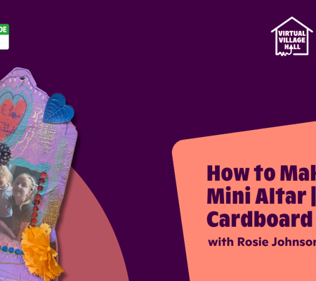 Text reads, "How To Make A Mini Altar - DIY Cardboard Shrine with Rosie Johnson" over the main image at the top of this page. 