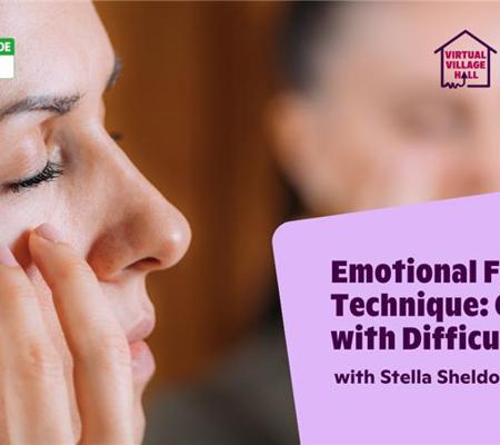 Text reads, "Emotional Freedom Technique: Coping With Difficult Times with Stella Sheldon" over the main  image at the top of this page.