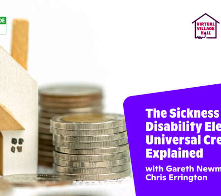 Text reads, "The Sickness And Disability Element Of Universal Credit UK Explained with Gareth Newman & Chris Errington" over the main image at the top of this page.