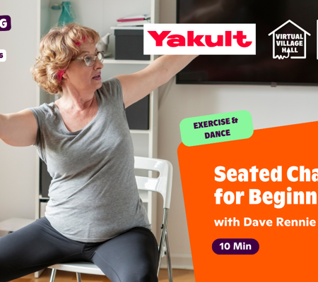 Text reads, "Seated Chair Yoga For Beginners with Dave Rennie - Get Moving Week" over the main image at the top of this page.