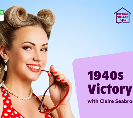 Text reads, "1940s Victory Rolls with Claire Seabrook" over the main image at the top of this page.