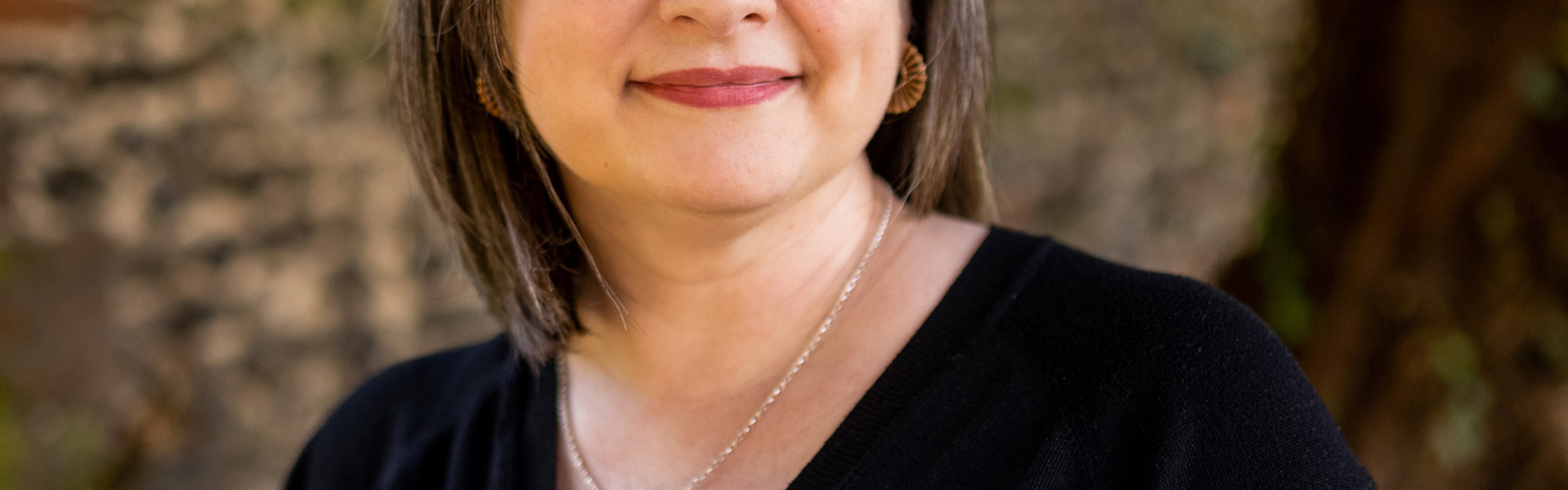 Main image: a photo of murder mystery author Katy Watson smiling.