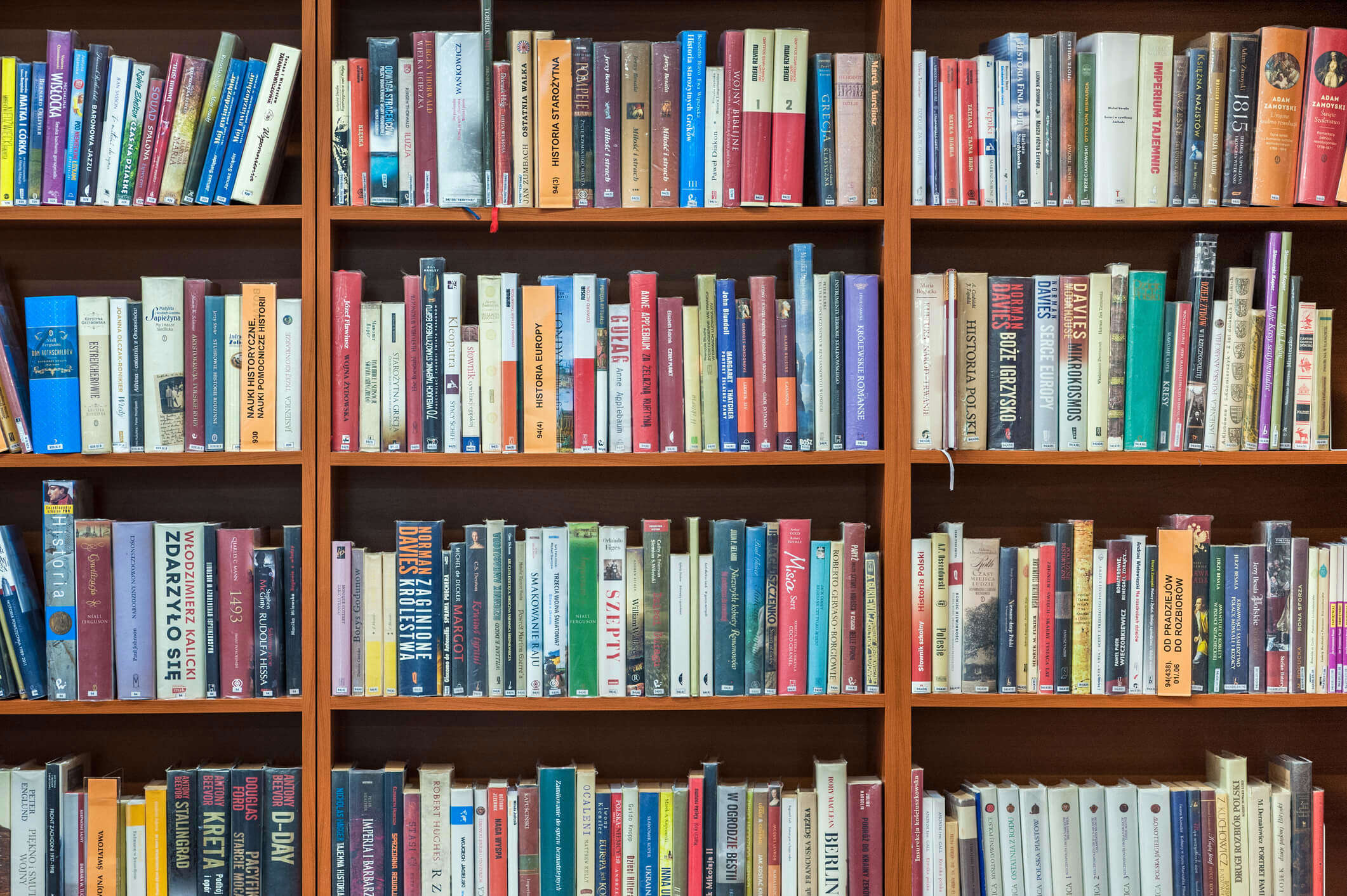 a book shelf full of books