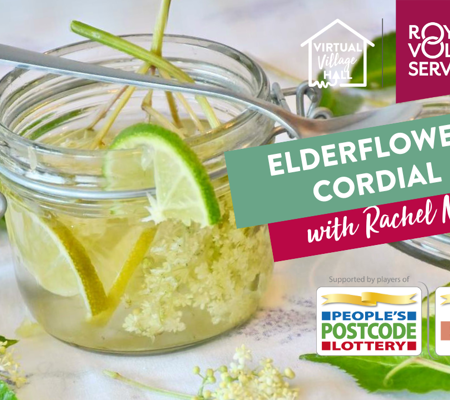 a close up of homemade elderflower cordial made by Rachel Moore