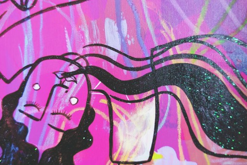 Main image: a close up photo of Rosie's Doodle Art for Beginners - in pink, purple and yellow with black doodle shapes and 'breathe' written in fancy writing.