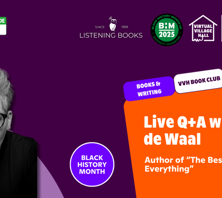 Text reads, "Live Author Q+A With Kit De Waal and Listening Books - Black History Month" over the main image at the top of this page.