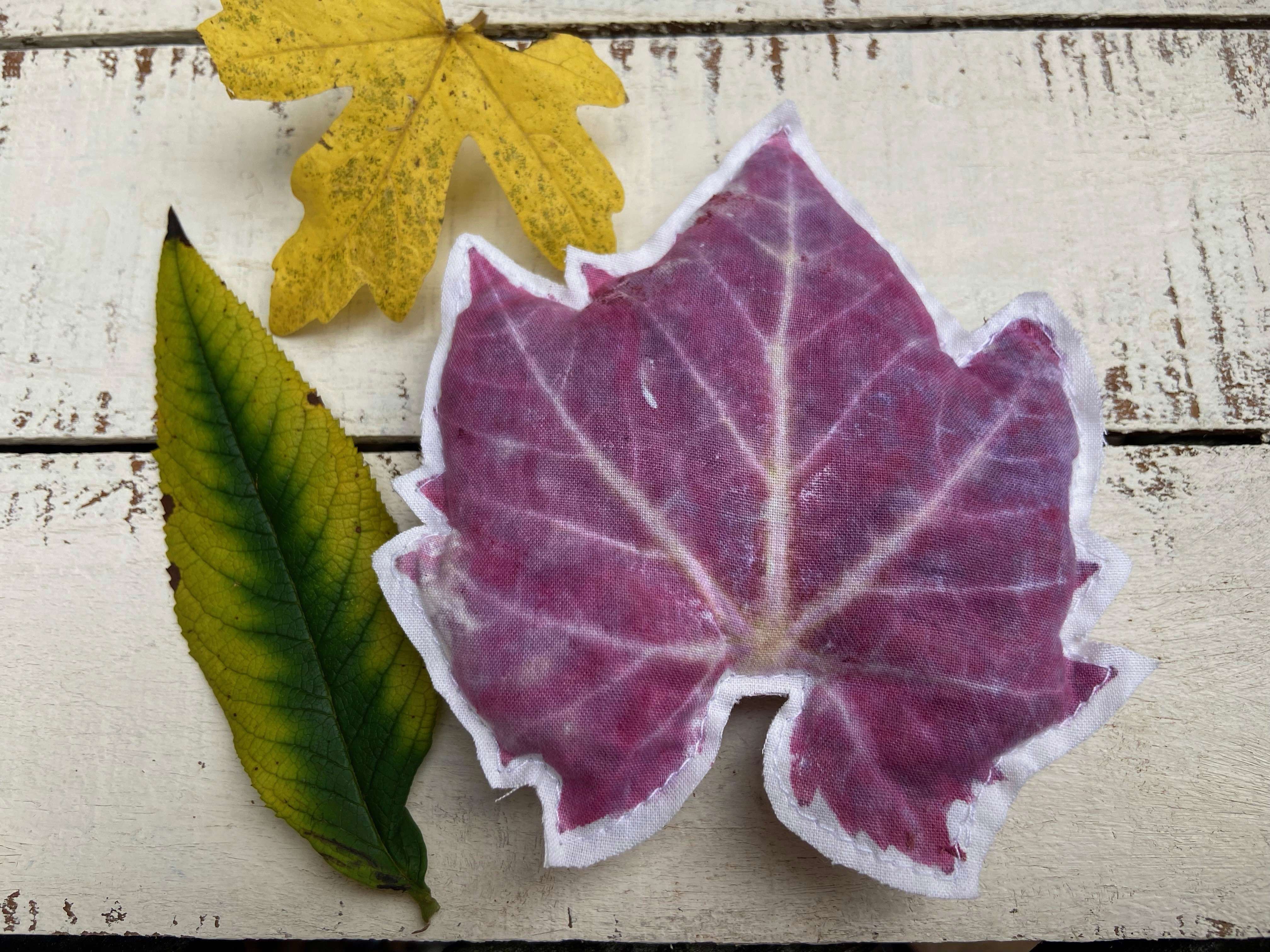handmade eco printed lavender bags by Rachel Moore