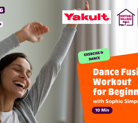 Text reads, "Dance Fusion Workout For Beginners with Sophie Simpson - Get Moving Week" over the main image at the top of this page.