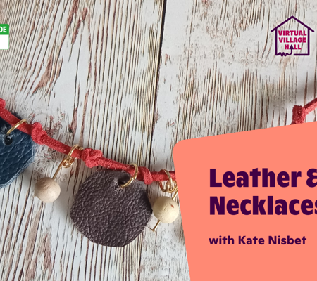 Text reads, "Leather and Bead Necklaces with Kate Nisbet" over the main image at the top of this page.