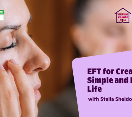 Text reads, "EFT For Creating A Simple And Peaceful Life with Stella Sheldon" over the main image at the top of this page.