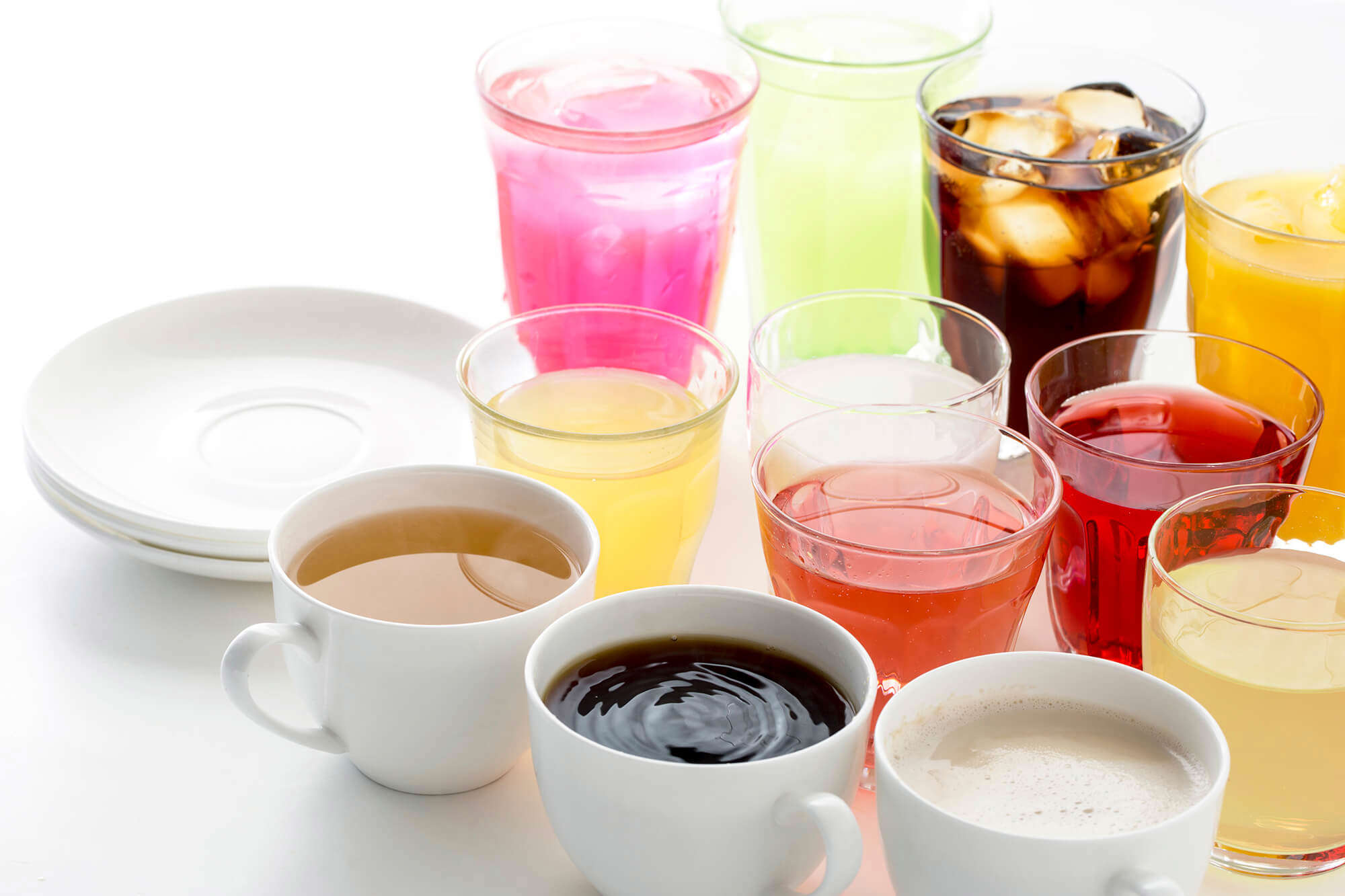 Various hot and cold drinks 