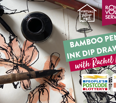 Bamboo Pen & Ink Dip Drawing Rachel Moore Streamyard Thumbnail