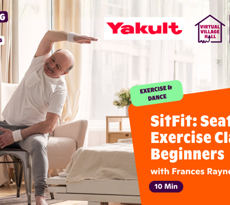 Text reads, "Sitfit: Seated Exercise Class For Beginners with Frances Rayner  - Get Moving Week" over the main image at the top of this page.