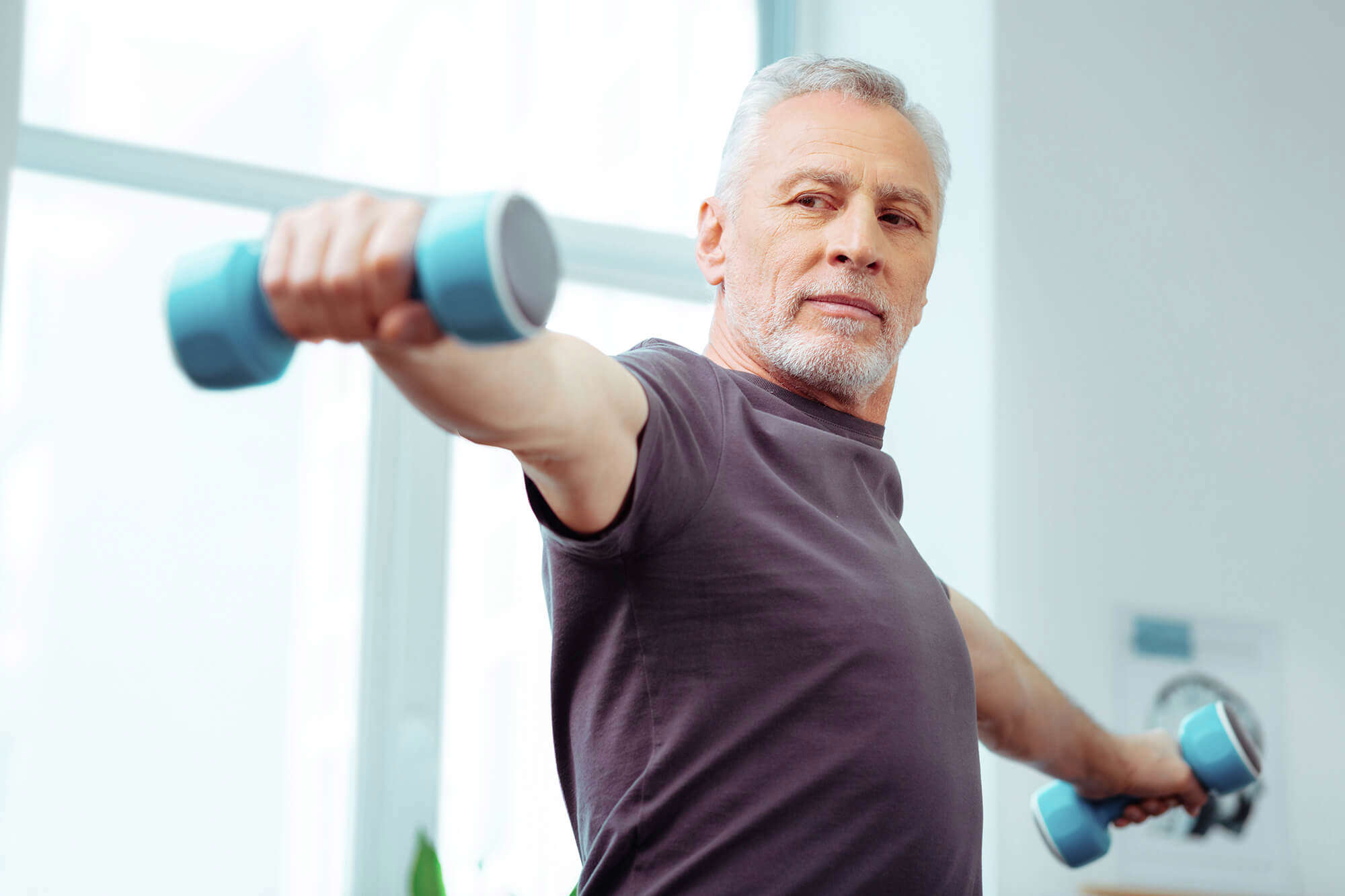 A man working out with weights
