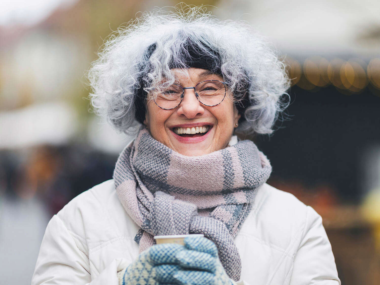 A woman wrapped up for winter