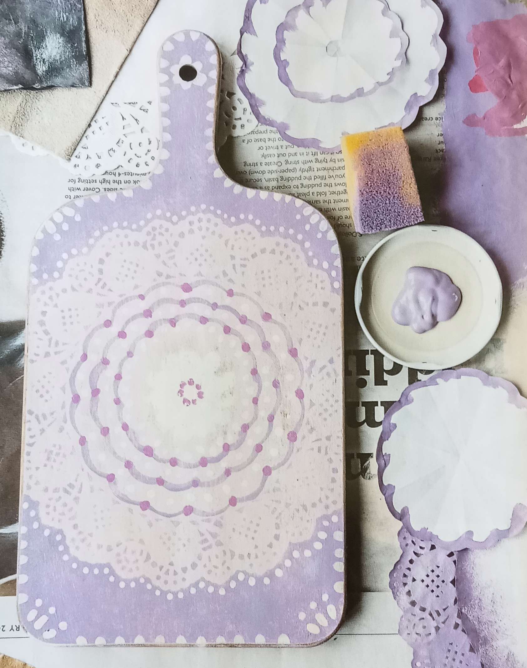 Paper Doily Stencilling Kate Nisbet IMAGE