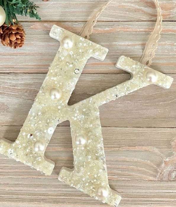 a decorated letter K made by Kate Nisbet