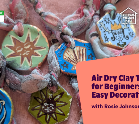 Text reads, "Air Dry Clay Tutorial For Beginners - Easy Decoration Ideas with Rosie Johnson" over the main image at the top of this page.