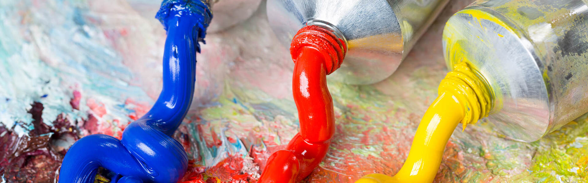 Tubes of acrylic paint