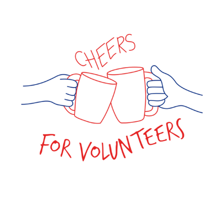 Cheers for volunteers logo