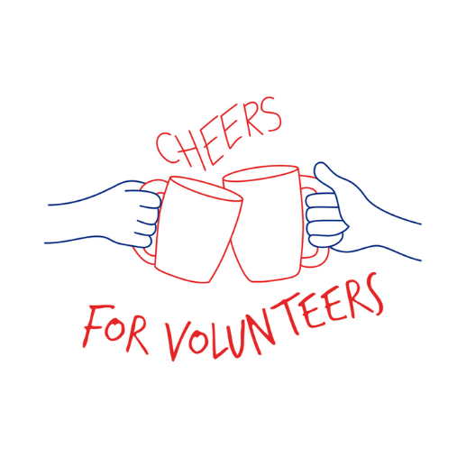 Cheers for volunteers logo