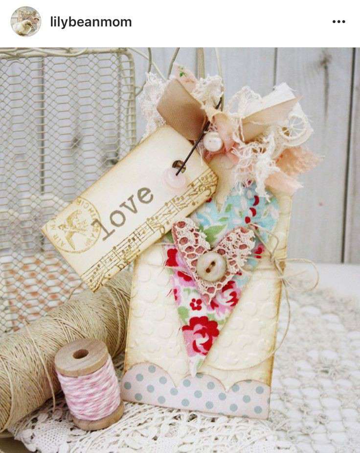 a shabby chic gift tag made by Kate Nisbet