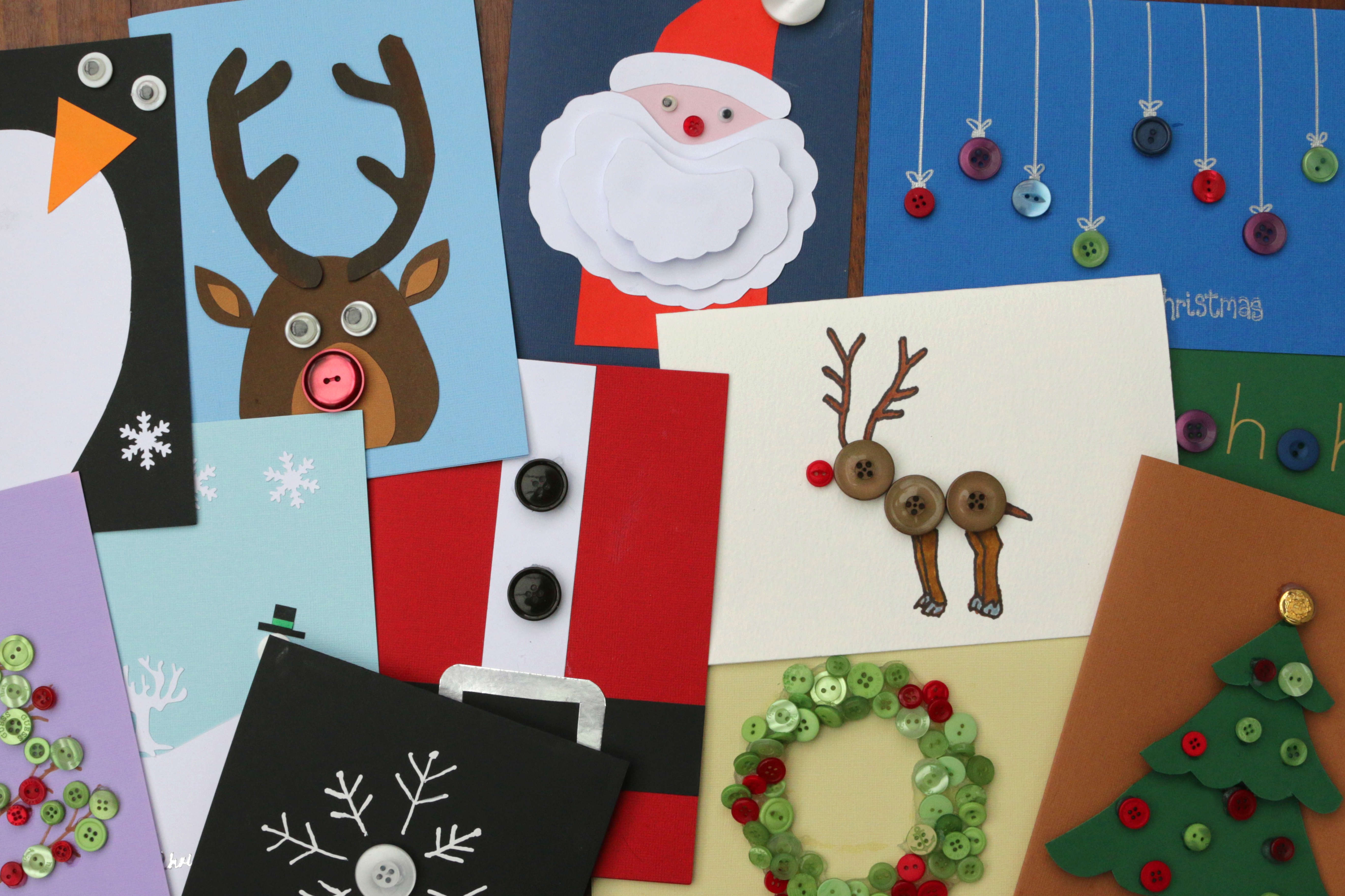 a selection of Christmas collage cards