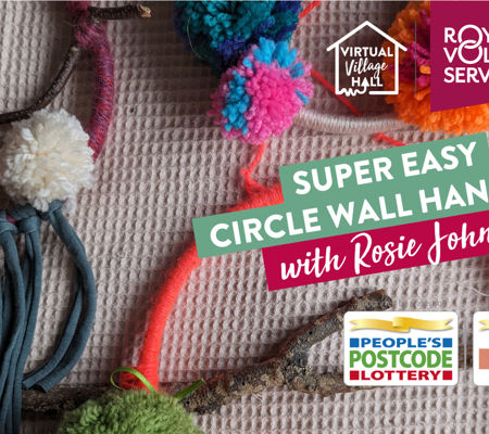 super easy circle wall hangings made with multicoloured yarn with rosie johnson