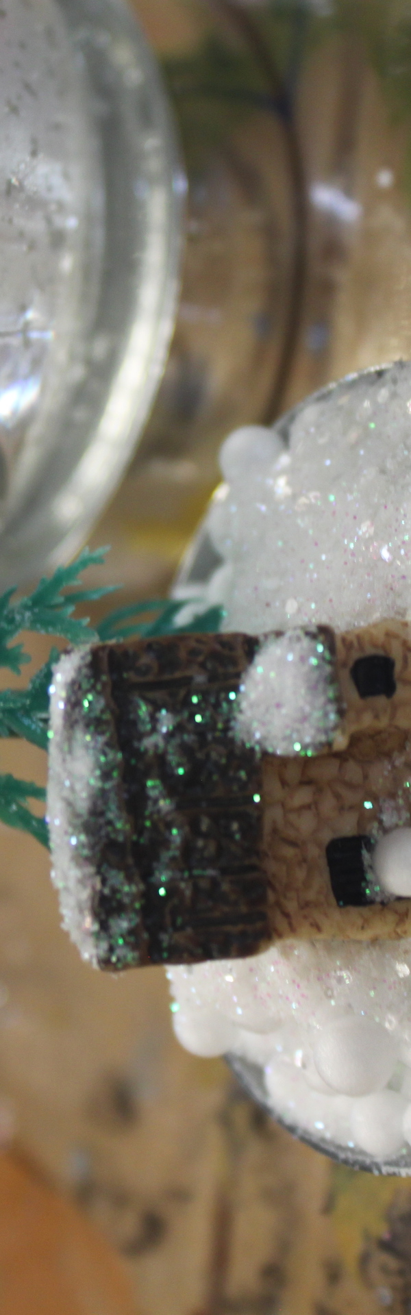 a small snow scene in a tealight container made by Kim Searle