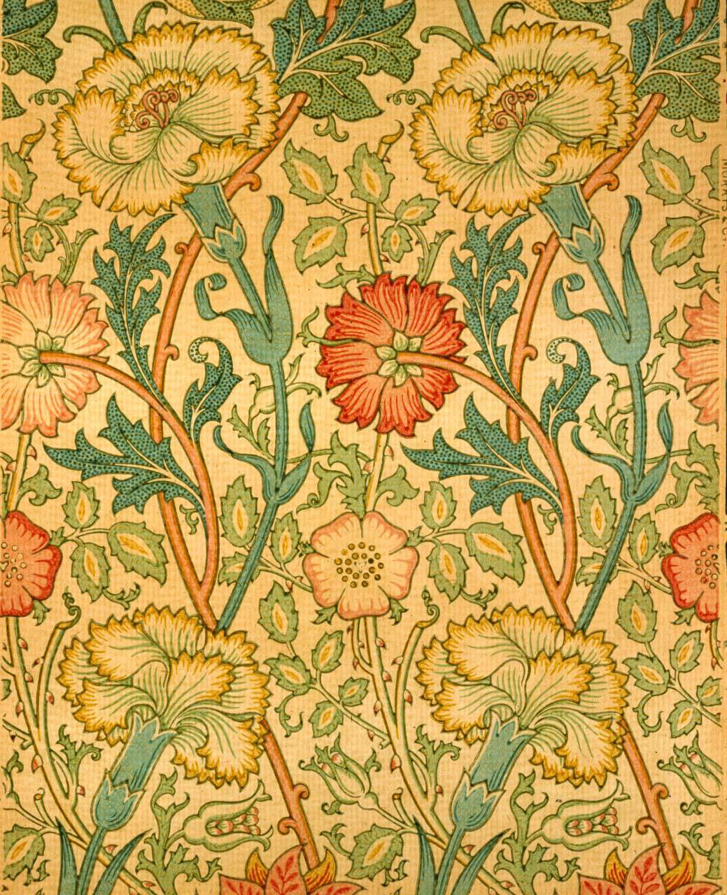 a close up of a pattern by William Morris