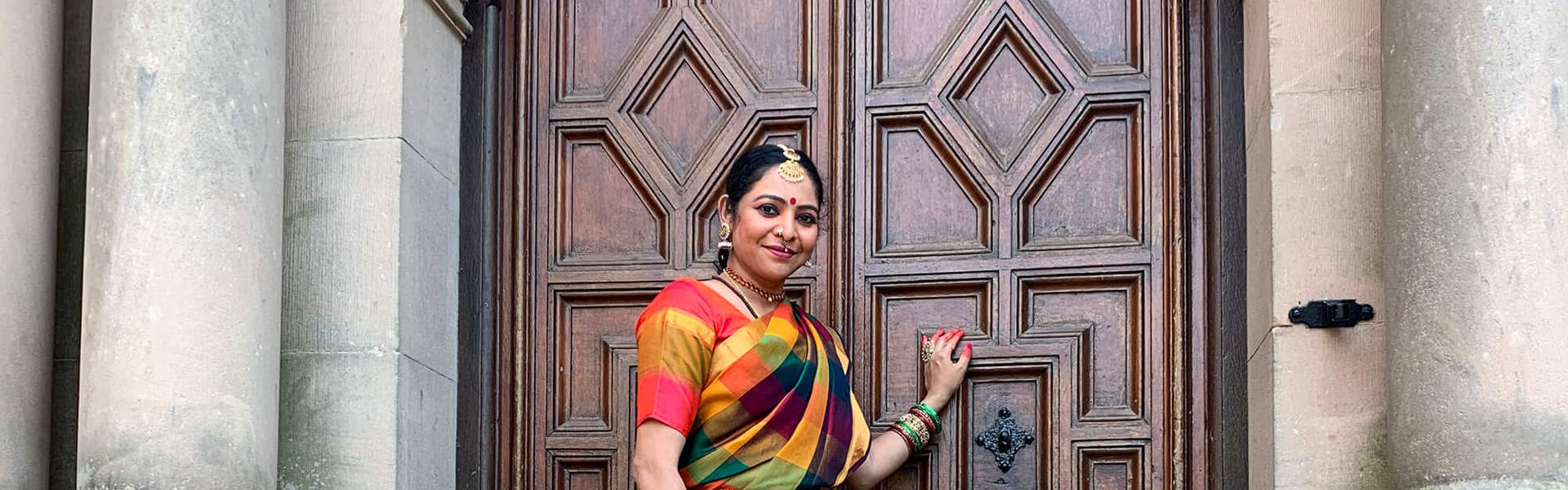 A woman in Indian dress